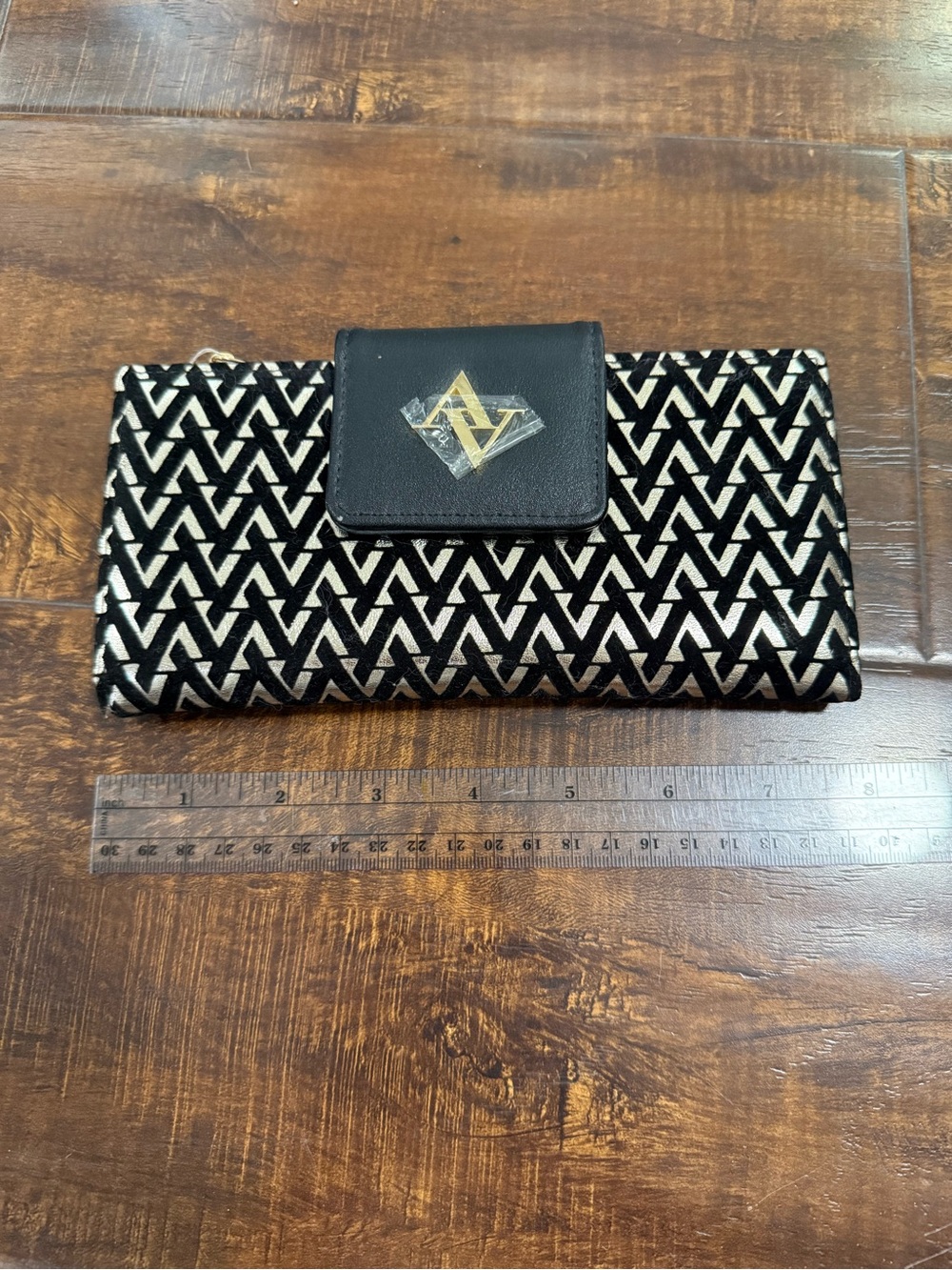 Adrienne Vittadini Black and White Patterned Wallet